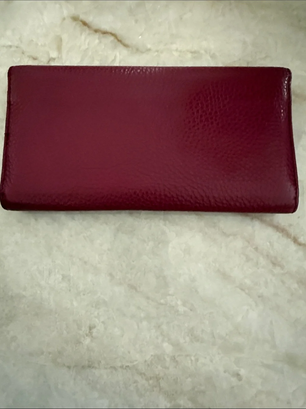 Salvatore Ferragamo Authentic Wine Red Burgundy Pebbled Leather Wallet - Picture 3 of 13